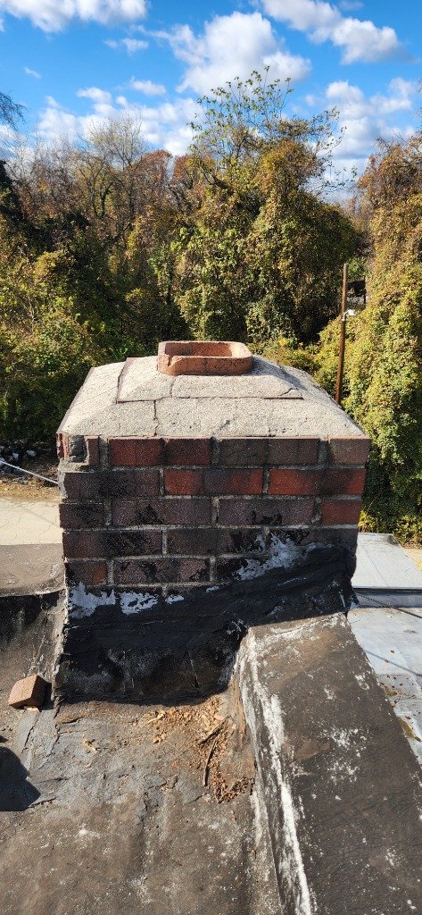 Brick chimney before repair